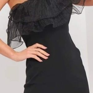 New Stunning Zara Black Off One  Shoulder Cocktail Dress